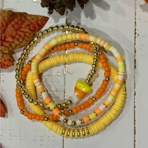14kt Gold Filled Candy Corn Bracelet Stack